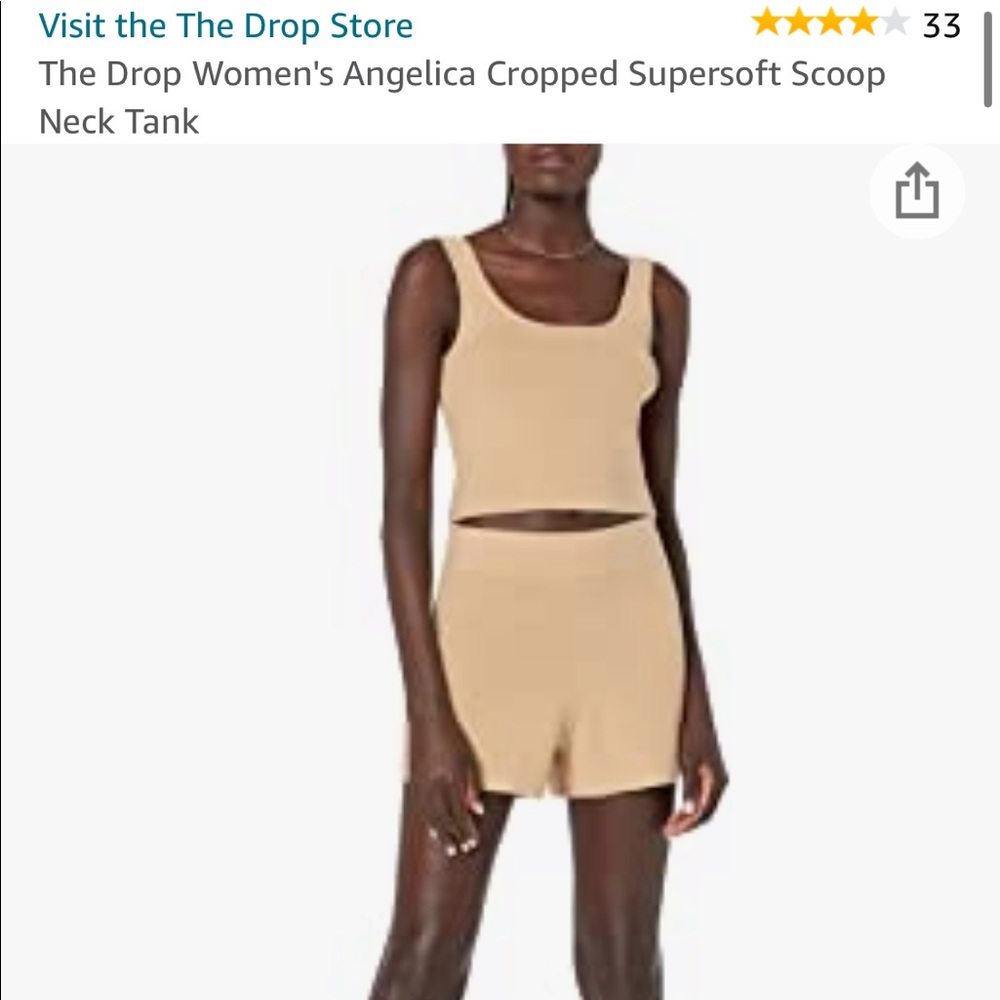 Amazon The Drop Comfy Tan Crop tank